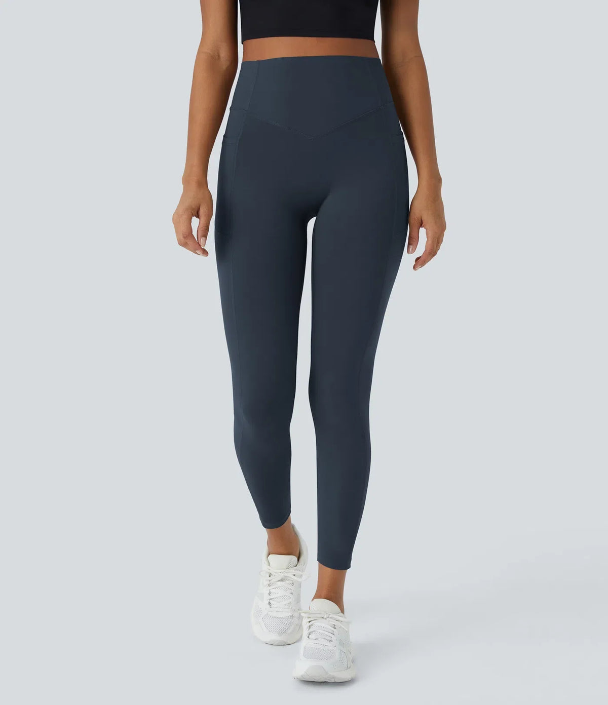 Legginsy modelujące z marszczeniem i kieszeniami