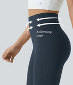 Legginsy modelujące z marszczeniem i kieszeniami